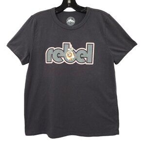 Star Wars Galaxys Edge Rebel Graphic T Shirt Womens L Charcoal Gray Short Sleeve